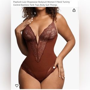 Popilush Lace Shapewear Bodysuit Tummy Control